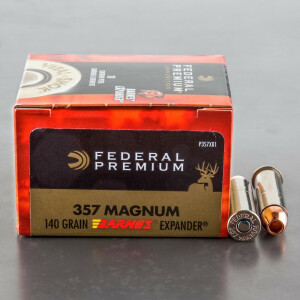 20rds - 357 Mag Federal 140gr. Barnes Expander Hollow Point Ammo