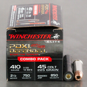 20rds - .410 / .45 Defender Winchester Supreme Elite 2 1/2" PDX1 Combo Self Defense