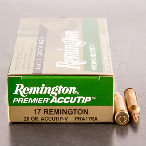 20rds - 17 Remington Premier 20gr. Accutip-V Polymer Tip Ammo