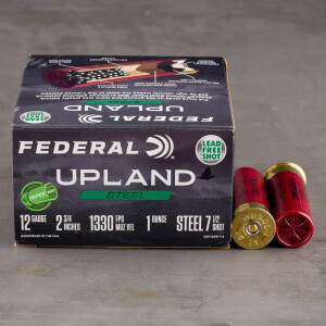 25rds – 12 Gauge Federal Upland Steel 2-3/4" 1oz. #7.5 Shot Ammo