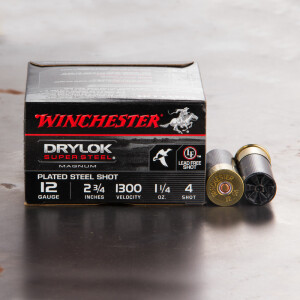 250rds - 12 Ga. Winchester Super-X Drylok 2 3/4" 1 1/4oz. #4 Steel Shot
