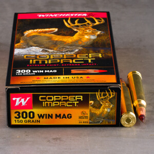 20rds – 300 Win Mag Winchester Copper Impact 150gr. Copper Extreme Point Ammo