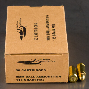 50rds – 9mm American Ballistics 115gr. FMJ Ammo