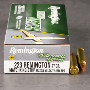 20rds - 223 Remington 77gr. Premier MatchKing BTHP Ammo