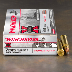 20rds - 7mm Mauser Winchester 145gr. Super-X Power Point Ammo