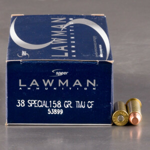 1000rds – 38 Special Speer Lawman 158gr. TMJ Ammo
