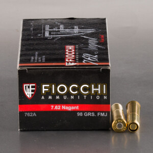 50rds - 7.62 Nagant Fiocchi 98gr. FMJ Ammo