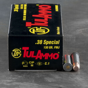 38 Special - 130 Grain FMJ - Tula - 50 Rounds
