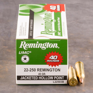 40rds – 22-250 Remington UMC 45gr. JHP Ammo