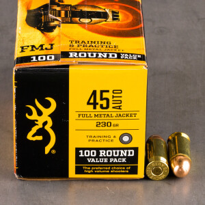 100rds – 45 ACP Browning 230gr. FMJ Ammo