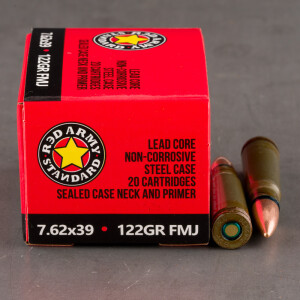20rds – 7.62x39 Red Army Standard 122gr. FMJ Ammo