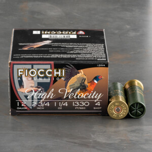 25rds – 12 Gauge Fiocchi 2-3/4" 1-1/4oz. #4 Shot Ammo