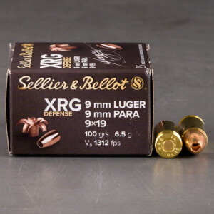 25rds – 9mm Sellier & Bellot XRG Defense 100gr. SCHP Ammo