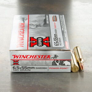 20rds - 6.5x55 Swedish Mauser Winchester Super X 140gr. SP Ammo