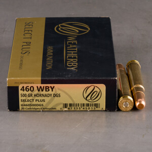 20rds – 460 Weatherby Magnum Weatherby Select Plus 500gr. DGS Ammo