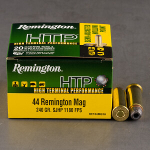 20rds – 44 Mag Remington HTP 240gr. SJHP Ammo