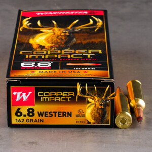 20rds – 6.8 Western Winchester Copper Impact 162gr. Copper Extreme Point Ammo