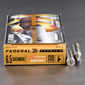 20rds – 6.5 Creedmoor Federal 130gr. Terminal Ascent Ammo