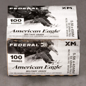 500rds – 5.56x45 Federal American Eagle 55gr. FMJ XM193 Ammo