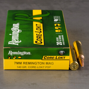 20rds – 7mm Rem Mag Remington Core-Lokt 140gr. PSP Ammo
