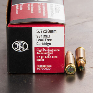 500rds - 5.7x28mm FN SS198LF 27gr. Lead Free Hollow Point Ammo