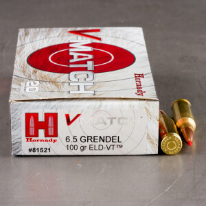 20rds – 6.5 Grendel Hornady V-Match 100gr. ELD-VT Ammo