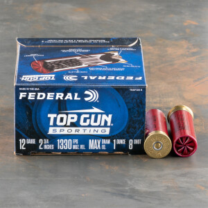 250rds – 12 Gauge Federal Top Gun 2-3/4" 1oz. #8 Shot Ammo
