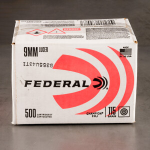 500rds – 9mm Federal Champion 115gr. FMJ Ammo