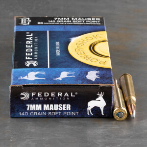20rds - 7mm Mauser Federal Power-Shok 140gr. Speer Hot-Cor Soft Point Ammo