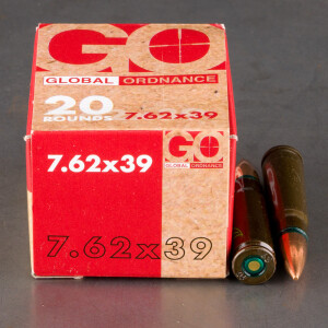 20rds – 7.62x39 Arsenal by Global Ordnance 122gr. FMJ Ammo