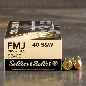 50rds - 40 S&W Sellier & Bellot 180gr. FMJ Ammo