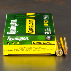 20rds - 280 Remington 150gr. Core-Lokt Pointed Soft Point Ammo