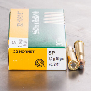 20rds - 22 Hornet Sellier & Bellot 45gr. Soft Point Ammo