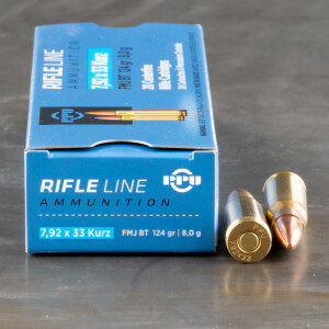 20rds - 7.92X33 Kurz Prvi Partizan 124gr. FMJ BT Ammo