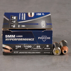 25rds – 9mm Fiocchi 124gr. XTP Ammo