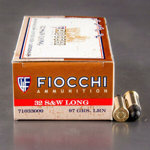 50rds – 32 S&W Long Fiocchi 97gr. LRN Ammo