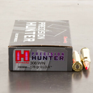 20rds - 308 Hornady Precision Hunter 178gr. ELD-X Ammo