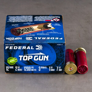 25rds – 12 Gauge Federal Top Gun 2-3/4" 1-1/8oz. #7.5 Shot Ammo