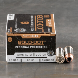 200rds – 10mm Speer Gold Dot 200gr. JHP Ammo