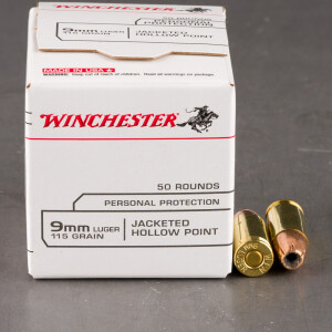 1000rds – 9mm Winchester USA 115gr. JHP Ammo