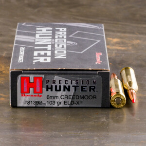 20rds – 6mm Creedmoor Hornady Precision Hunter 103gr. ELD-X Ammo