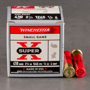 250rds – 410 Bore Winchester Super-X 2-1/2" 1/2 oz. #4 Shot Ammo