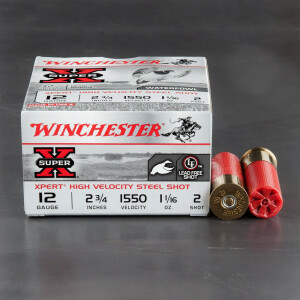 25rds – 12 Gauge Winchester Super-X Waterfowl 2-3/4" 1-1/16 oz #2 Steel Shot Ammo