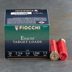 25rds - 28 Gauge Fiocchi Target 2 3/4" 3/5 oz. #7.5 Shot Ammo
