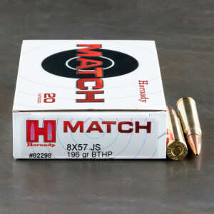 20rds - 8X57 JS Hornady Match 196gr. BTHP Vintage Ammo