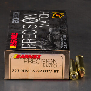 20rds – 223 Rem Barnes Precision Match 55gr. OTM BT Ammo