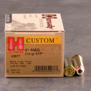 20rds – 41 Magnum Hornady Custom 210gr. XTP JHP Ammo