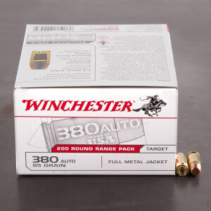 1000rds – 380 Auto Winchester 95gr. FMJ Ammo