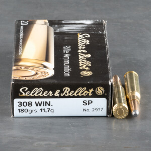 20rds - .308 Sellier & Bellot 180gr. Soft Point Ammo