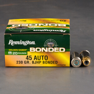 20rds – 45 ACP Remington Golden Saber Bonded 230gr. BJHP Ammo